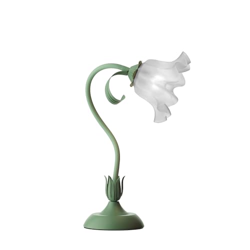 Vintage Flower Lily Table Lamp Creative Green Table Lamps Unique DIY Lily of The Valley Lamp for Bedroom, Bedside, Living Room, Flower Desk Lamp
