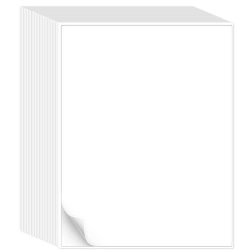 L LIKED 500 Sheet 8.5 x 11 Full Sheet Label, Matte, White Sticker Paper for Laser & Inkjet Printers (500 PCS)
