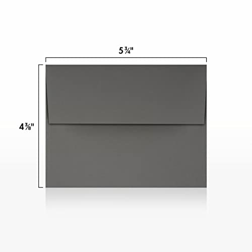 LUXPaper A2 Invitation Envelopes | Peel & Press | 4 3/8" x 5 3/4" | Smoke Gray | 80lb. Text | 250 Qty