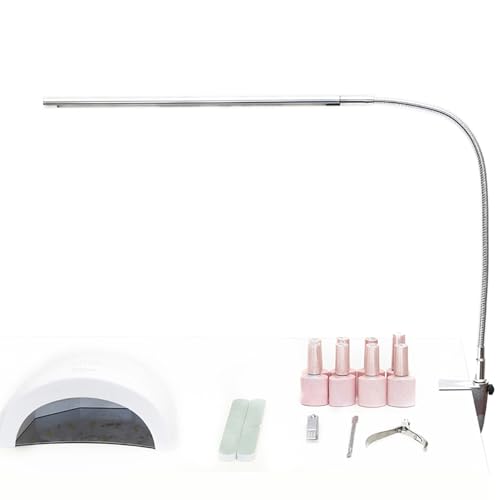Nail Desk Lamp with Clamp, New Upgrade 8-10W Dimmable LED 360¡Æ Flexible Gooseneck Nail Tech Table Desk Light for Manicure Reading Eyebrow Tattoo