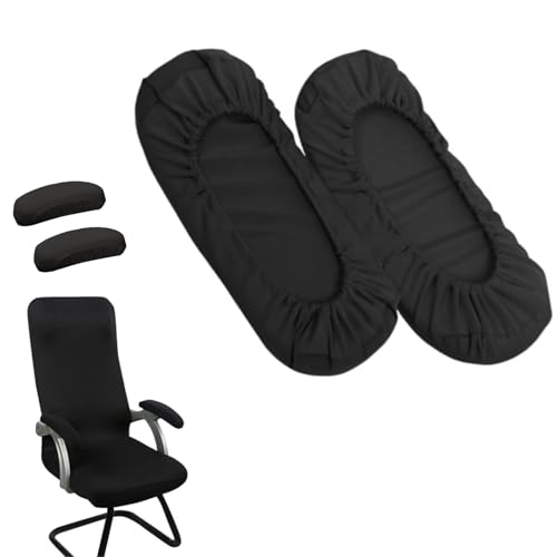 Kakalote Black Armrest Covers for Office Chairs 1 Pair - Elastic Slipcovers