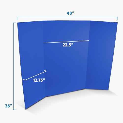 Flipside Products 36¡± x 48¡± Project Boards for Presentations, Science Fair, School Projects, Event Displays and Trifold Picture Board, Proudly Made in USA - Blue - 10 Pack
