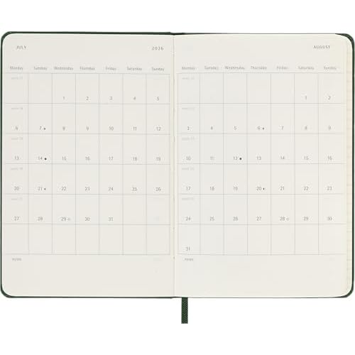 Moleskine Classic 12 Month 2026 Weekly Planner, Hard Cover, Pocket (3.5" x 5.5"), Myrtle Green, 144 pages