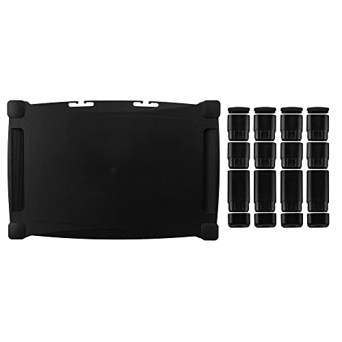 Kantek Extra Wide Single Level Height-Adjustable Monitor/Laptop Stand, 20-Inch Wide x 13.25-Inch Deep x 3 to 6.5-Inch High, Black (MS500)
