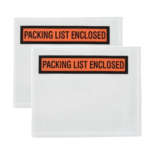 Sales4Less Waterproof Packing List Envelopes 4.5x5.5 Inch Self-Adhesive Clear Bags Pack of 1000