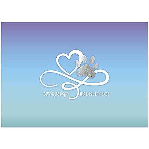 25 Pet Sympathy Cards - Paw Print Heart Design - 26 White Envelopes - FSC Mix