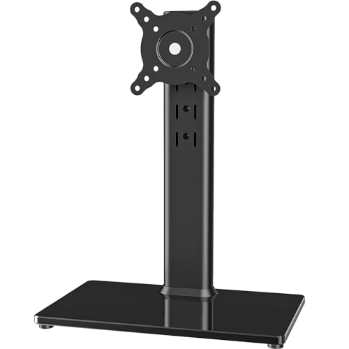 Hemudu Black Adjustable LCD Monitor Stand Mount for 13-32 Inch Screens, VESA Holder with Swivel & Height Adjustment