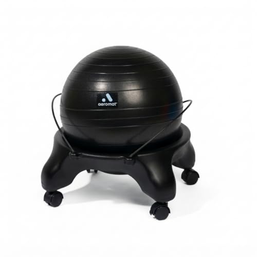 Aeromat Adjustable Active Sitting Exercise Ball Chair with Spine Support