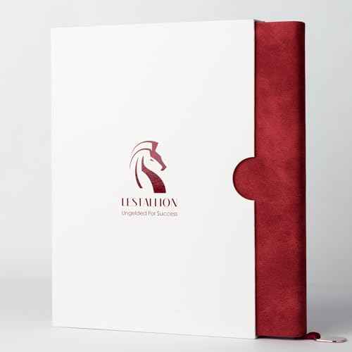 LeStallion Red Notebook For Writing - 120GSM A5 Red Journal For Fountain Pens - 210 Numbered Pages, Table Contents | High End Soft Cover Faux Leather Journal