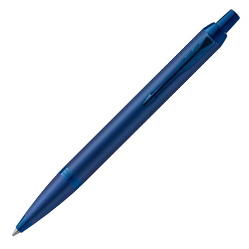 Parker IM Monochrome Ballpoint Pen Blue Ink Blue Finish and Trims Medium Point Gift Box