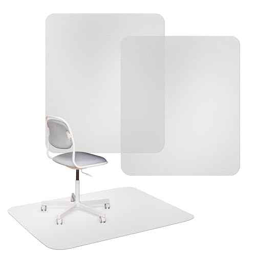 Ilyapa Office Chair Mat for Hard Floors 2 Pack 30" x 48" Heavy Duty Clear, PVC Chair Mat for Hardwood and Tile Floors, Home or Office Protection