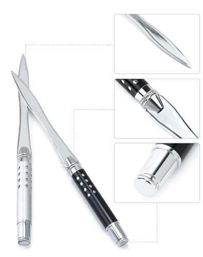 Metal Letter Opener with Safe Edge - Ergonomic Envelope Cutter for Office & Home