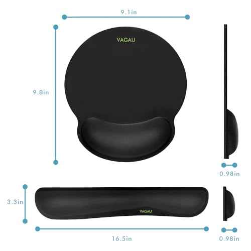 Ergonomic Mouse Pad with Wrist Rest Premium Memory Foam Keyboard and Mouse Wrist Rest Pads Set- for Comfortable Typing &Wrist Pain Relief (Pack of 4)