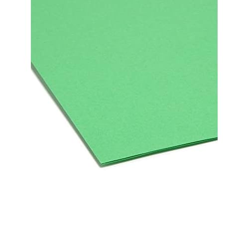 Smead File Folder, Reinforced Straight-Cut Tab, Letter Size, Green, 100 per Box (12110)