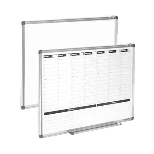 Weekly Dry Erase Board, Weekly Planner whiteboard with Hourly time Slots, Whiteboard Weekly Calendar for Schedule for Wall 24" X 18" Double-Sided for Office, Home and School