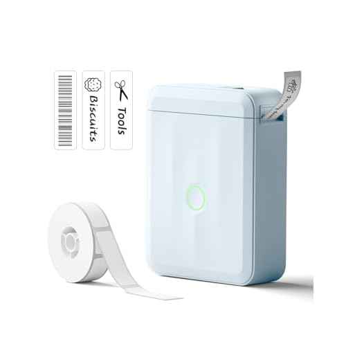 NIIMBOT Label Maker Machine Bluetooth Label Printer for School Home Office Organization,Wireless Mini Labeler D110 Upgraded Version, Label Machine with Label, Light Blue