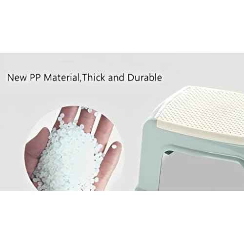 Plastic Step Stool for Kids and Adults - Heavy-Duty ABS Shower Stools & Bath Stool with Anti-Slip Base, Compact Foot Stool for Bathroom, Home, Office, 2-Pack