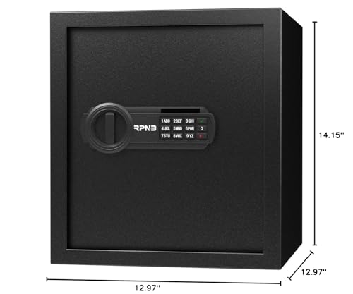RPNB Deluxe Safe and Lock Box,Digital Keypad Safe Box,Steel Alloy Small Safes, Keypad Lock,Perfect for Home Office Hotel Business Jewelry Cash Use Storage,1.2 Cubic Feet