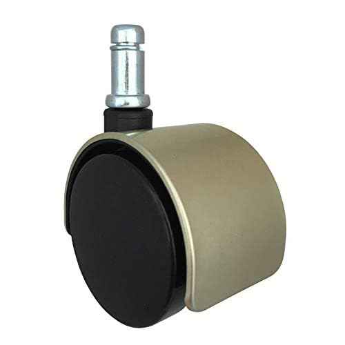 2" Antique Brushed Brass Hooded Replacement Office Chair Caster Wheels - Set of 5 - S5306