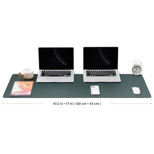 HOMIEAZICOZI Large Cork Desk Mat - 47.2x17 Dark Green Eco-Friendly Office Pad