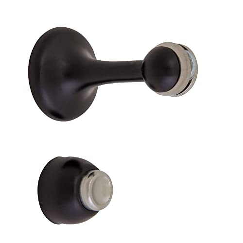 Magnetic Door Stop Wall Protector with Magnetic Tip, Design House Oil Rubbed Bronze Steel Door Stoppers, 4-Pack, 189324-ORB