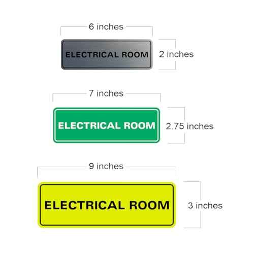 All Quality Standard Electrical Room Sign - Black - Medium (5 Pack)