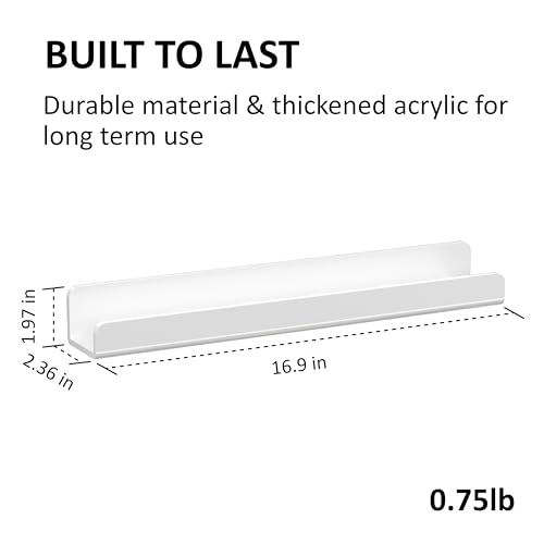 White Magnetic Book Shelf for Whiteboard - Strong Adhesion, Reusable Classroom & Office Organizer - 2 Pieces