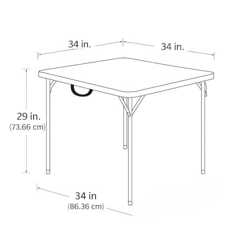 64-piece Folding Table and Chair Set 34” Square 4 Chairs HDPE Top Steel Frame White Chair & Table (White)