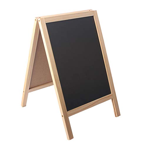 BangQiao 10" x 15.6" Double-Sided Freestanding Wooden A-Frame Chalkboard - Black