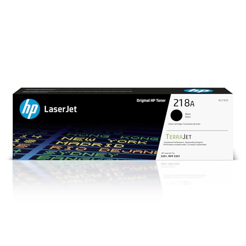 HP 218A Black Toner Cartridge for LaserJet Pro 3201, 3301 Series, 14.29 x 3.78 x 4.37