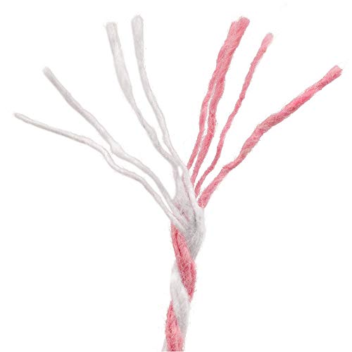 Jijacraft Pink & White Twine String 2mm x 100m, Heavy Duty Craft Cord
