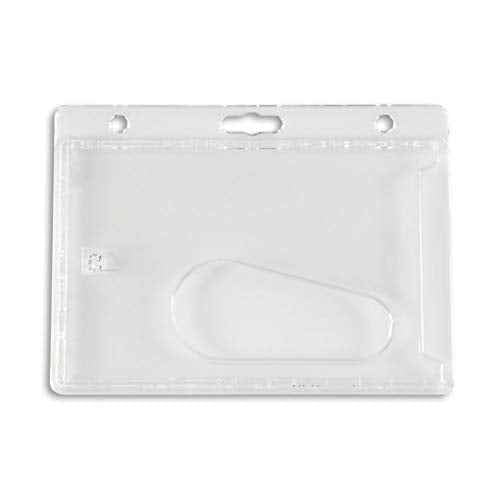Clear Horizontal Hard Plastic Badge Holder - Credit Card Size - 50 Pack