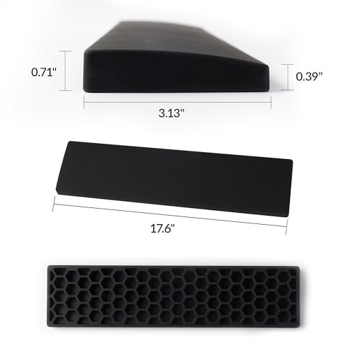 Black Silicone Wrist Rest for Keychron K10/K6/K6 Pro & V6 Max, 17.6" Full-Size, Non-Slip Support, Pain Relief