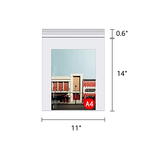 BornFeel 11x14 Inch Clear Poly Zipper Bags 100pcs - Reclosable Plastic Storage Bags for Packaging, Shipping, and Organization