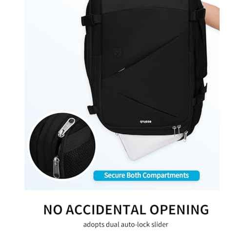 ECOHUB Carry On Travel Backpack, Expandable Airlines Personal Item Bag 18x14x8, Water Resistant 17 inch Laptop Backpack Flight Approved, 12 Pockets 30L Work Backpacks with Wet Pocket & Cable Slot