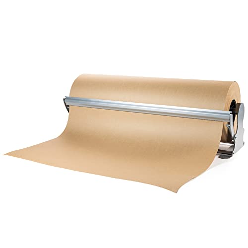 IDL Packaging 24-Inch Kraft Paper Roll Dispenser & Cutter, Tabletop