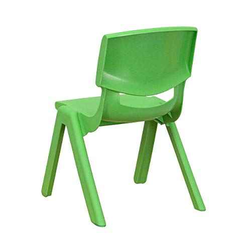 Flash Furniture Green Plastic Stackable School Chair with 10.5'' Seat Height