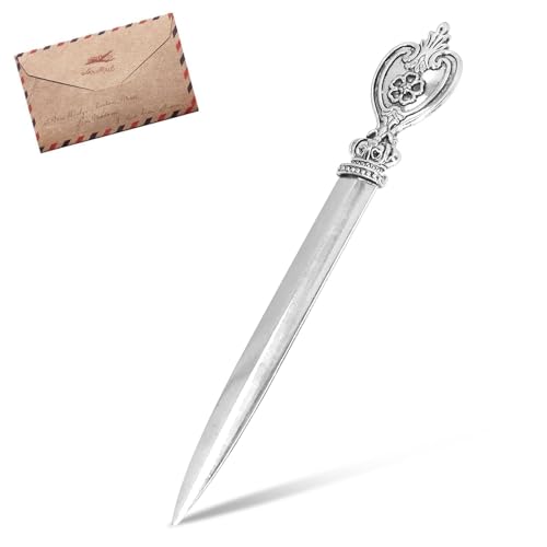 Beufee Silver Vintage Letter Opener Knife - Elegant Desk Envelope Slitter