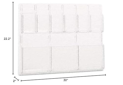 Safco 5605CL Reveal Literature Display, 3 Magazine and 6 Pamphlet, Clear,22.2"x30"x2"