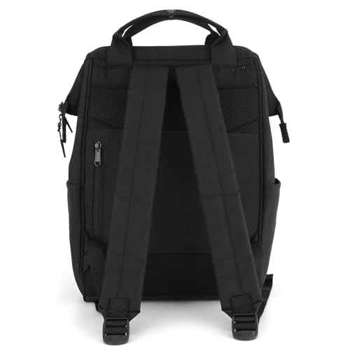 himawari 14.9 inch Women's Laptop Backpack, Large Capacity College Schoolbag, Waterproof Travel Bag for Men & Women-0403-03#Black