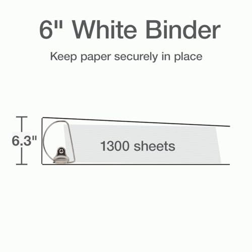 Cardinal¢ç XtraLife ClearVue Nonstick Locking Slant D-Ring Binder, 6" Rings, 55% Recycled, White
