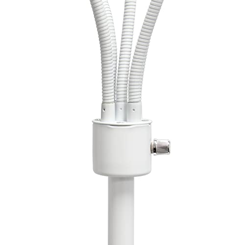 Simple Designs LF2006-GOW 67" Contemporary Multi Head Medusa 5 Light Adjustable Gooseneck White Floor Lamp with Gray Shades for Kids Bedroom Playroom Living Room Office