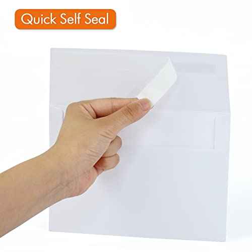 A7 Printable White Envelopes 5x7 100 Pack Quick Self Seal,for 5x7 Cards Perfect for Weddings, Invitations, Photos, Graduation, Baby Shower 5.25 x 7.25 inches£¬AZAZA