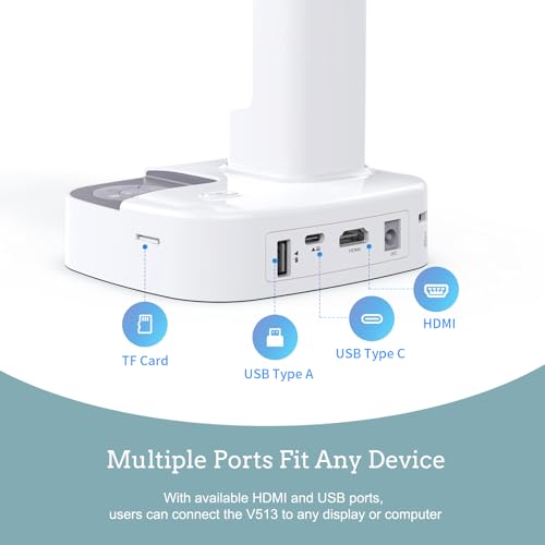 JOYUSING V513 13MP HDMI/USB Document Camera for Classroom Teaching, Auto Focus, LED Light