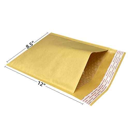 Kraft Bubble Mailers, 100 Pack, #2-8.5" x 12", Self- Seal Padded Mailing Envelopes, Durable Shipping Envelopes, Padded Envelopes, Mailing Bubble Mailers