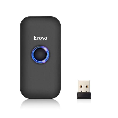 Eyoyo Mini 1D Bluetooth Barcode Scanner - Black Portable Handheld