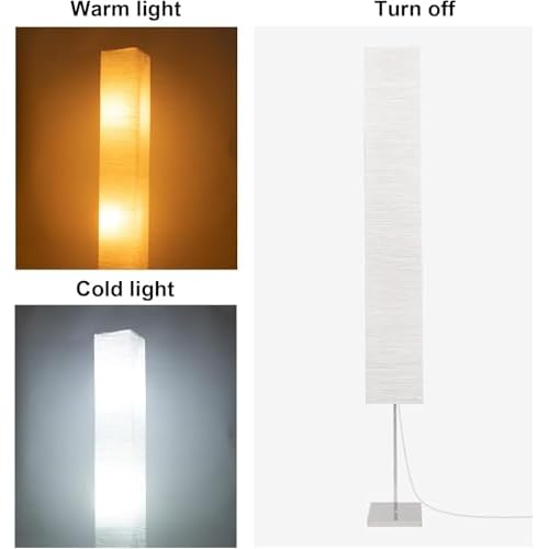 Paper Floor Lamp, Japanese Floor Lamp with Rice Paper Lamp Shade, Corner Paper Lantern Floor Lamp for Bedroom, Office, Living Room Whit No Bulb (Square 2 Pack)