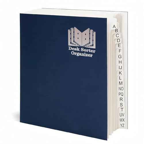 A-Z Accordion File Organizer - Alphabetical File Organizer - File sorter alphabetic a-z - Desk Organizer - Desk sorter rganizer (Heavy-Duty Cardstock,20 Dividers)