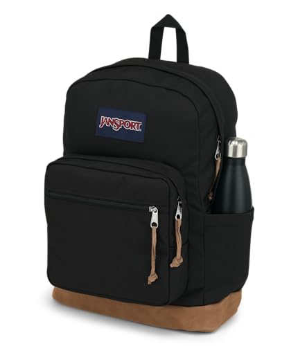 JanSport Right Pack Backpack Black - Durable Daypack with 15-Inch Laptop Sleeve