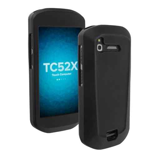 TC51 Protective Case Rugged Rubber Cover for Zebra TC51 TC52 TC52X TC56 TC57 Handheld Barcode Scanner, High-Durability Case Black